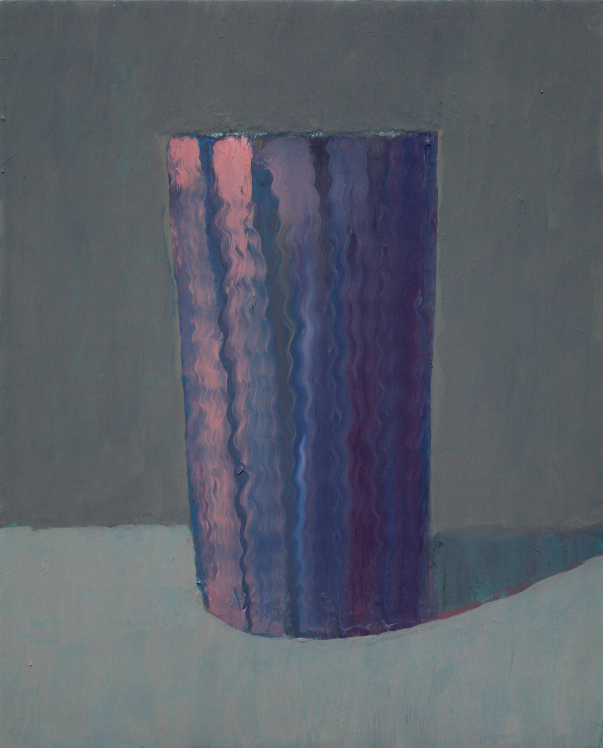 Becher | Violett-Grau | 2018 | Öl / Holz | 30 × 24 cm
