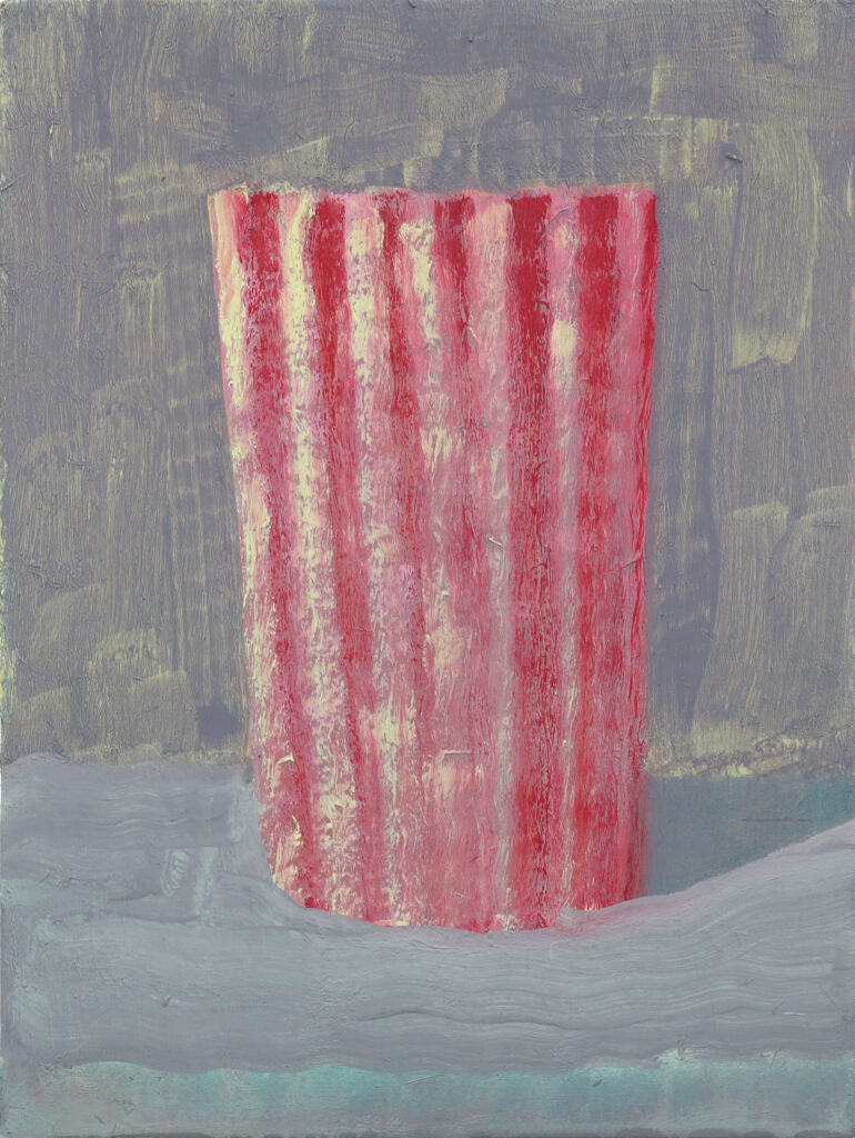 Becher Rot-Gelb-Grau | 2018 | Öl / Holz | 24 × 18 cm
